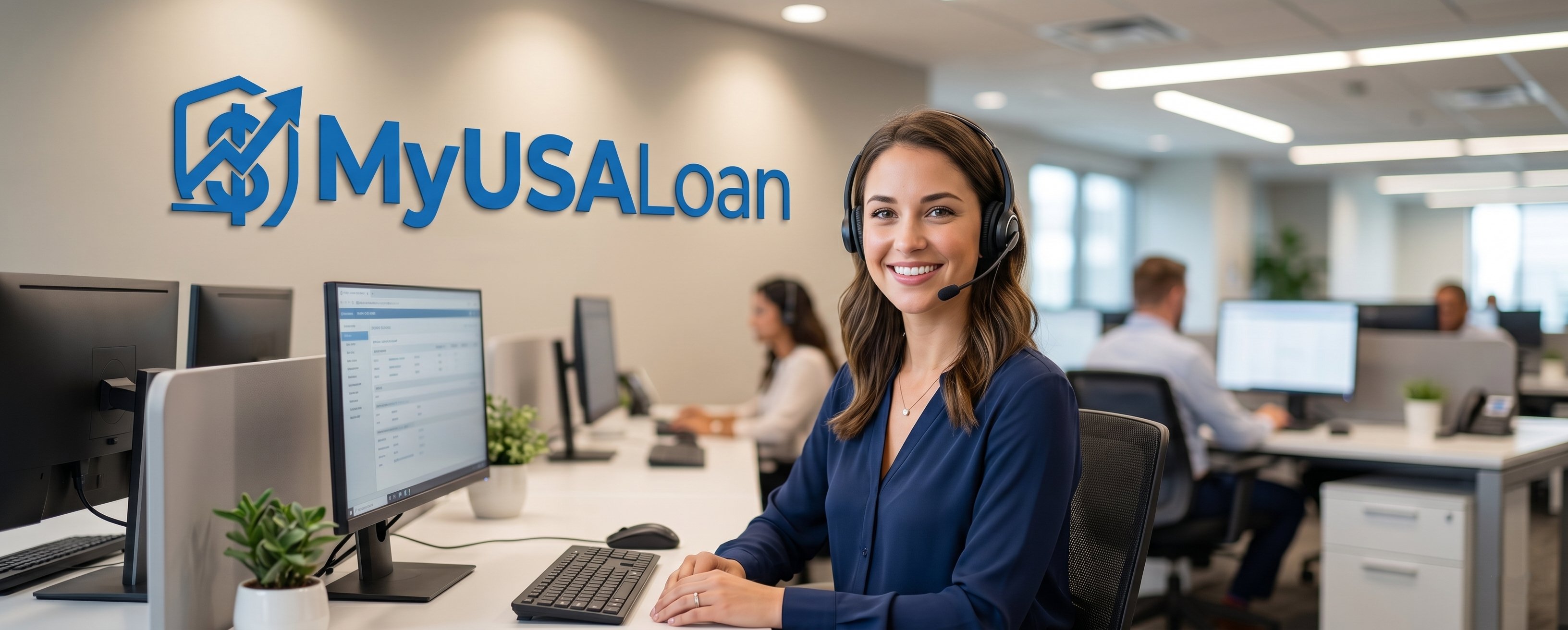 Friendly customer service representative ready to help with loan questions